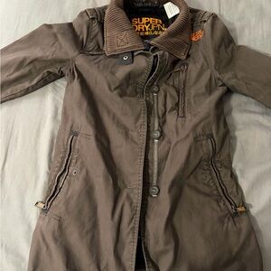 Superdry Brown Jacket with Orange Logo